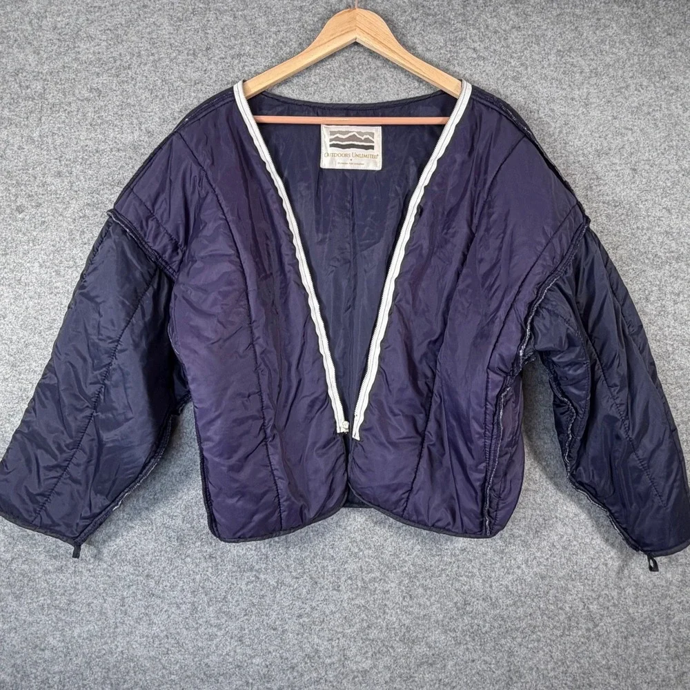 Vintage Outdoors Unlimited London Fog Bomber Jacket Mens L Beige 3-in-1 Liner